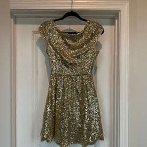 Gold Sequin Mini Dress